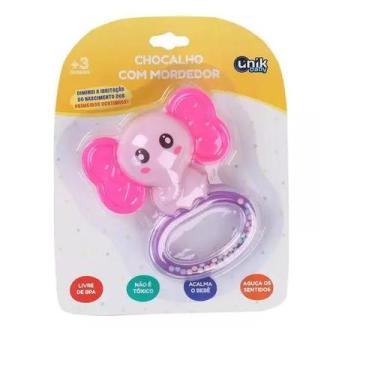 Imagem de Chocalho Mordedor Antiestresse Macio Colorido Sortido - Unik Toys