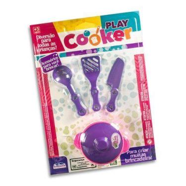 Imagem de Kit Cozinha Infantil Menina Panelinhas Air Fryer Cafeteira - Play Cook