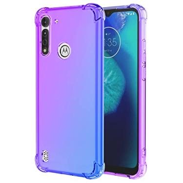 Imagem de Vokuha Capa protetora para celular Moto G8 Power Lite XT2055-2 para Moto G8 Power Lite/Motorola G8 Power Lite (roxo/azul)