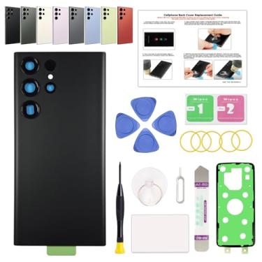 Imagem de GREEN FUSION Compatível com substituição da capa traseira do Galaxy S23 Ultra, porta de vidro traseira para S23 Ultra 5G SM-S918 Series com lente de câmera pré-instalada, kit de ferramentas de reparo