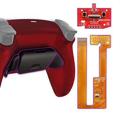 Imagem de eXtremeRate Kit de remapeamento de elevação com botões de metal real vermelho escarlate para controle PS5 BDM-030, placa de atualização, capa traseira redesenhada, conjunto de botões traseiros programáveis para controle PS5