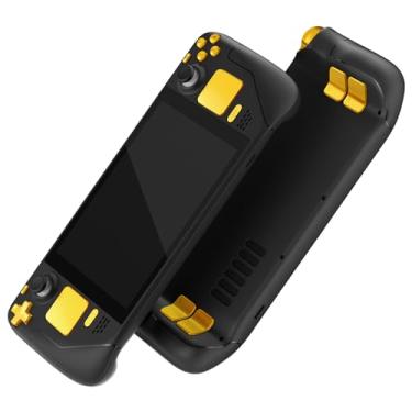 Imagem de eXtremeRate Conjunto completo de botões de substituição em ouro cromado para deck a vapor, botões de acionamento e ferramenta de chave de fenda para console portátil LCD Steam Deck - Console não