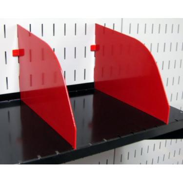 Imagem de Wall Control Divisor de prateleira Pegboard para montagem de prateleira de pegboard profundo de 22,86 cm para uso com placa de controle de parede e placa de ferramentas ranhurada – Vermelho