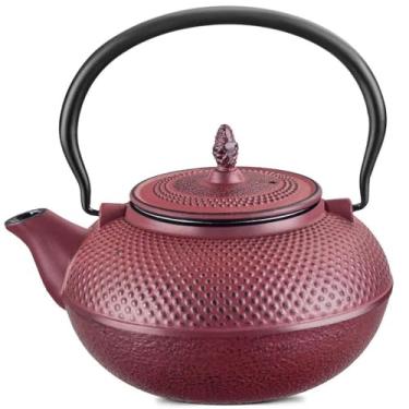 Imagem de Chaleira De Ferro Fundido Esmaltada 18 Cm 1,5 Litros Alta Durabilidade Vermelho MTA - 8180