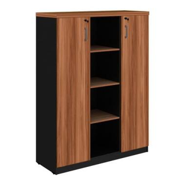 Imagem de Armário para Escritório Credenza com Nicho e 2 portas com tranca 5 ban