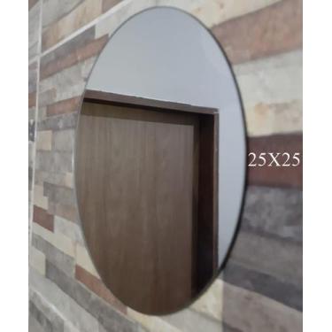Imagem de Espelho Redondo 25x25 Para Decoração, Lojas, salão de beleza, banheiro