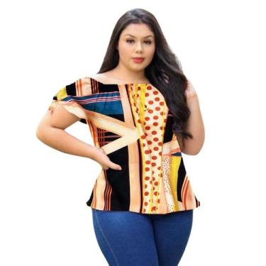 Imagem de Blusa social decote canoa aberturas laterais crepe georgette sem elast