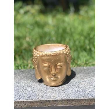 Imagem de CACHEPOT DOURADO EM CIMENTO BUDA -  Aquarela Presentes
