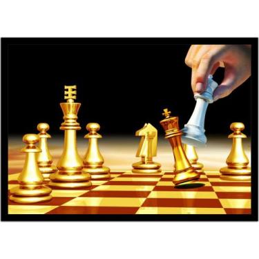 Imagem de Quadro Decorativo Xadrez Jogos Tabuleiro Com Moldura RC095 - Vital Pri