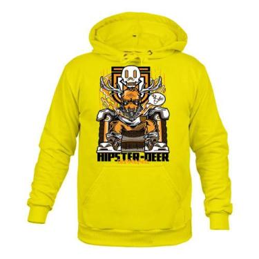 Imagem de Moletom 100% Algodão Canguru Hipster - Surprass, Amarelo, GG