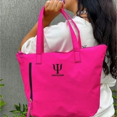 Imagem de Bolsa Shopper Nylon PSICOLOGIA de Ombro Clean Esportiva Academia Bags 