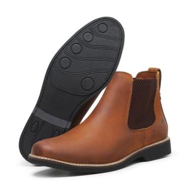 Imagem de Bota Chelsea Couro Masculina Palmilha de Gel Ref.: 7000  Nobuck Camel 