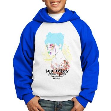 Imagem de Moletom Infantil Sou eu - Foca na Moda, Branco, Azul, 12