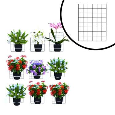 Imagem de Kit Tela Aramada 30x40 Preto para Jardim Vertical Orquídeas Horta Susp