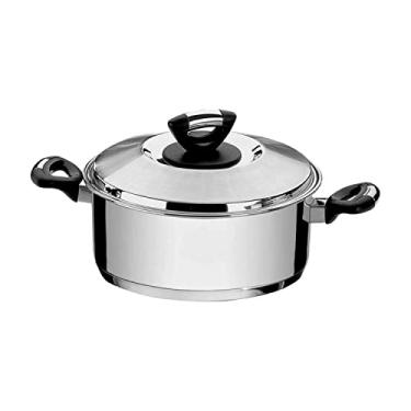 Imagem de Caçarola Rasa Fundo Triplo com Tampa Alças Baquelite, Tramontina, Solar 62723240, Inox, dimetro de 24 cm, 4.7 L