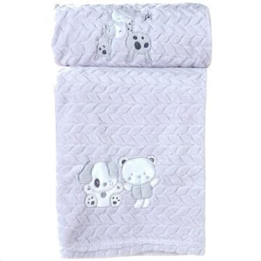 Imagem de Cobertor Bebê Fluffy 110x90 com Aplique Bordado