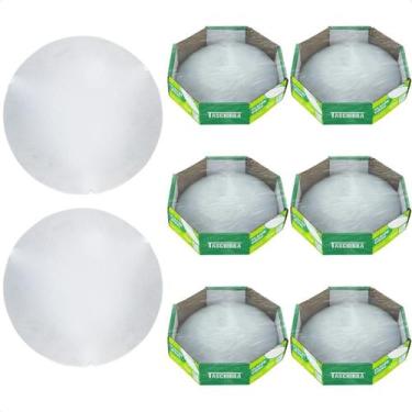 Imagem de Kit 8 Plafon Taschibra Jurerê 25cm Redondo Branco E27 Bivolt