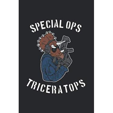Imagem de Special Ops Triceratops: Notebook & Journal - Funny Dinosaur Military Journal, Blank & Lined Dinosaur Notebook, Funny Triceratops In Special Ops Gear ... Book, School, College Or Office Gag Gift