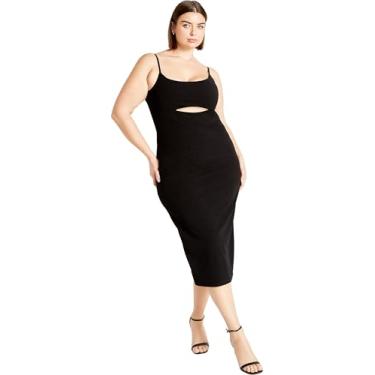 Imagem de Vestido Plus Size MIDI Baylee em preto, Preto, 48