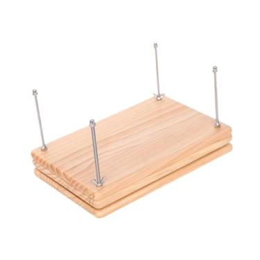 Imagem de Esquirla Prensa de livro de madeira, máquina de prensa de papel plana, prensa de encadernação manual, ferramenta de encadernação de livros para cartões de, Três Camadas