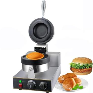 Imagem de Máquina elétrica para assar hambúrguer Panini, máquina de fazer waffle de hambúrguer, utensílios de cozinha, panquecas, sanduicheira de café da manhã para padarias, restaurantes, quiosques, cantinas,