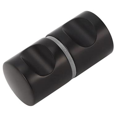 Imagem de Maçaneta de Porta de Vidro de Furo único Preto Fosco de Liga de Alumínio Resistente Com Parafuso para Porta Deslizante de Banheiro, Hardware Elegante e Prático para Banheiro