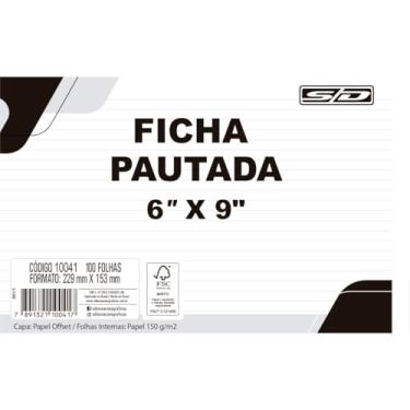 Imagem de Ficha Pautada 6X9, 229 mm x 153 mm, SD/Animativa