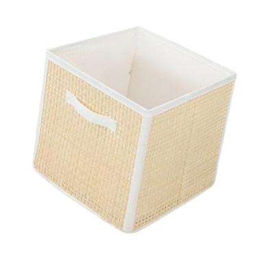 Imagem de Yajuyi Organizador de armazenamento de cesta de lavanderia dobrável Organizador de brinquedos Roundry cesto de roupas sujas para viagens para a faculdade, Branco