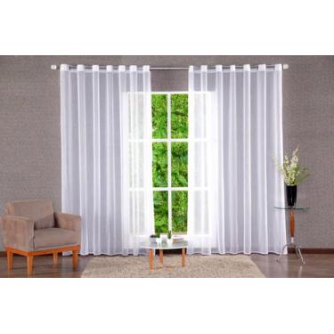 Imagem de Cortina Decorativa 3 Metros Branca Sala Quarto Voil - Feffo Cortinas