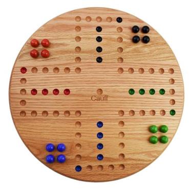 Imagem de Jogo de Tabuleiro Marbles Solid Oak Wood 4 Player Cauff 44x44x2cm