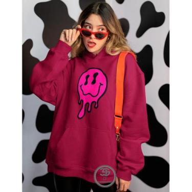 Imagem de Moletom Feminino Estampado Smiley Blusao Linha Premium Personalizado B
