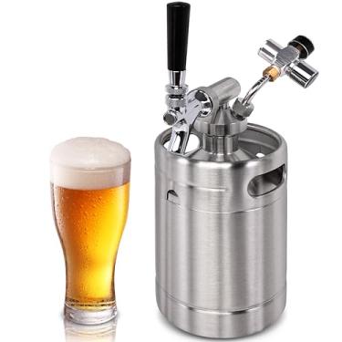 Imagem de NutriChef PKBRTP50.9 Homebrew Mini aço inoxidável CO2 Home Keg Dispenser System (1,814 g), tamanho único, preto