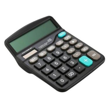 Imagem de Calculadora Mesa Comercial Escritório Grande 12 Dígitos Solar e Pilha 