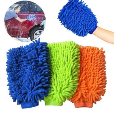 Imagem de Kit Luva Microfibra grande Para Lavar Carro Limpeza Automotiva Top - N