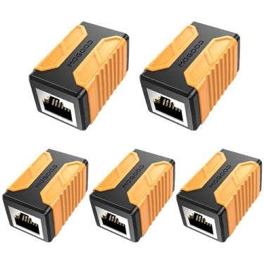 Imagem de MOGOOD Acoplador Ethernet, pacote com 5 conectores de cabo Ethernet, acoplador RJ45, adaptador de Internet fêmea para fêmea compatível com Cat8, Cat7, Cat6, Cat5e, Cat5