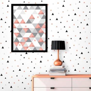 Imagem de Quadro Decorativo Triângulos Rose Gold - Inove Papéis de Parede