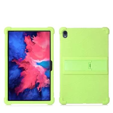 Imagem de QYiiD Capa para Lenovo Tab P11 Plus/P11 (2021/2020), capa protetora de silicone leve à prova de choque macia adequada para crianças para TB-J606F/TB-J606X/TB-J616F, verde