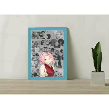 Imagem de Quadro Decorativo Sakura Haruno C/ Moldura e Vidro 33x25 cm