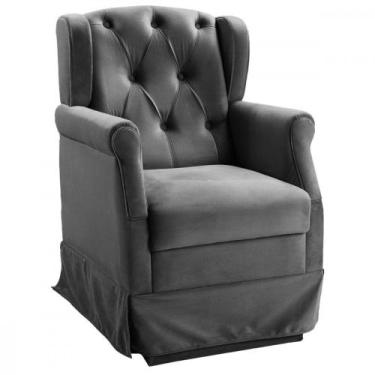 Imagem de Poltrona de Balanço Para Amamentação Ternura Suede Chumbo - Shop das C