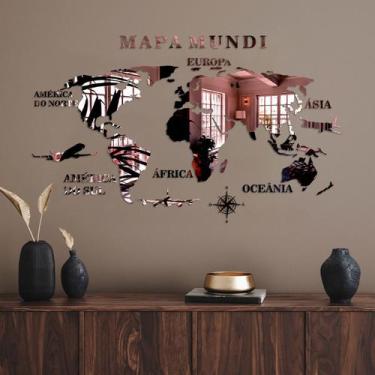 Imagem de Mapa Mundi Espelhado Rose - Inove Papéis de Parede