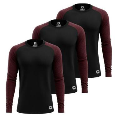 Imagem de Kit 3 Camisetas Térmicas Masculina Segunda Pele Proteção Solar UV50+ -