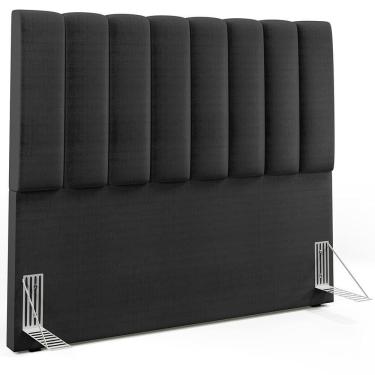 Imagem de Cabeceira Cama Box Casal 140 Cm Facto Preto Metalizado