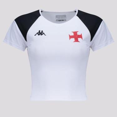 Imagem de Cropped Kappa Vasco Supp Emma Feminino Branco e Preto, GG
