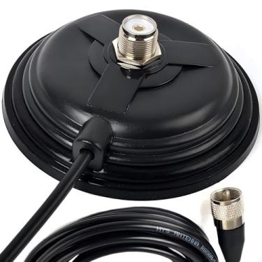 Imagem de HYS Antena de rádio amador TC-110M CB/VHF/UHF/HF Suporte magnético SO-239 Estilo de conexão W/5M (5 m) RG58 cabo coaxial PL-259 Plug