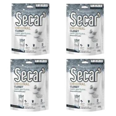 Imagem de 4 Antimofo Secar Sem Perfume 250g Contra Mau Cheiro Odores Bolor Fungo