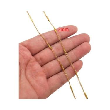 Imagem de Corrente Frisada De Aço Inoxidável De 2 Metros Para Colar DIY Pulseira