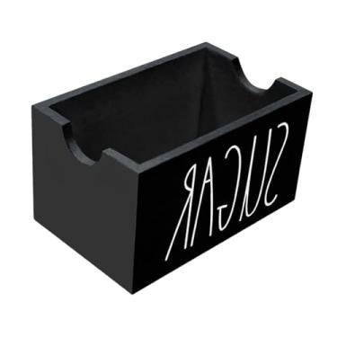 Imagem de Ｂｅｓｇａ Porta-pacotes de açúcar, dispensador de sachês de açúcar, sachês de condimento para café, madeira versátil, 20 sachês, para mesa de café, escritório, Preto