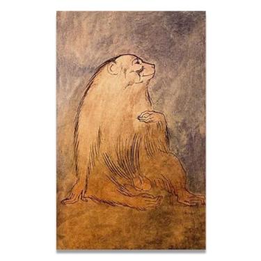 Imagem de Murais de Diego Rivera de macaco sentado – arte do realismo socialista mexicano, muralista do século 1672, coleção clássica do museu de Nova York para decoração de casa 30 x 48 cm