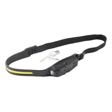 Imagem de Farol recarregável por USB, botão duplo botão COB faróis material de gel de sílica 4 níveis para ciclismo ao ar livre para corrida noturna