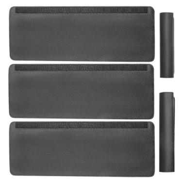 Imagem de Saihisday 5 peças de capa antiderrapante para maçanetas de geladeira, preto carvão ajustável, substitua para maçaneta de porta de banheiro e armário de cozinha